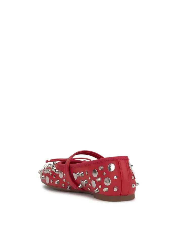 Women Azalina Mary Jane Flat In Red Studded Jessica Simpson Flats
