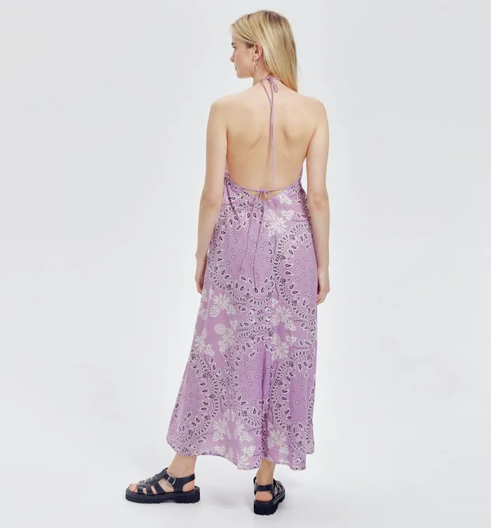 Women Bandana Halter Dress 8211 Lilas Prints Promod Dresses Women Bandana Halter Dress 8211 Lilas Prints Promod Dresses