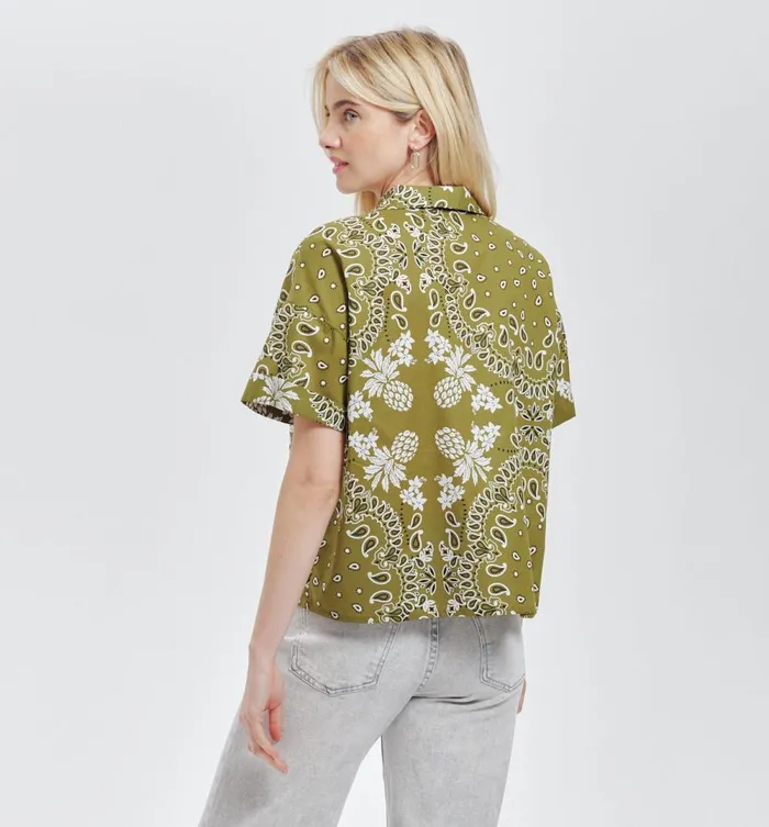 Women Bandana Motif Shirt 8211 Khaki Print Promod Shirts And Tunics Women Bandana Motif Shirt 8211 Khaki Print Promod Shirts And Tunics