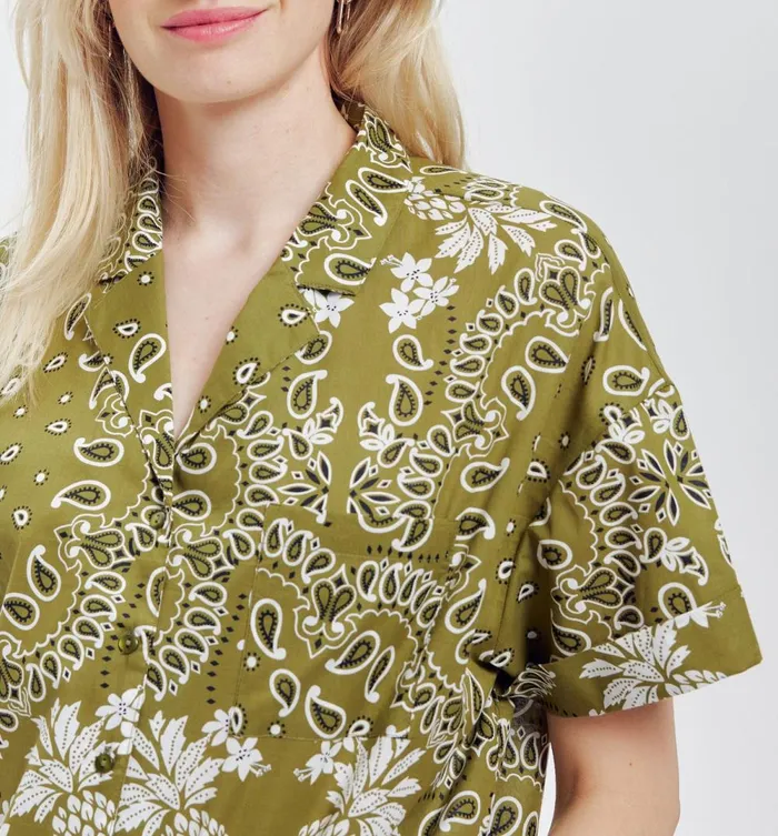 Women Bandana Motif Shirt 8211 Khaki Print Promod Shirts And Tunics Women Bandana Motif Shirt 8211 Khaki Print Promod Shirts And Tunics