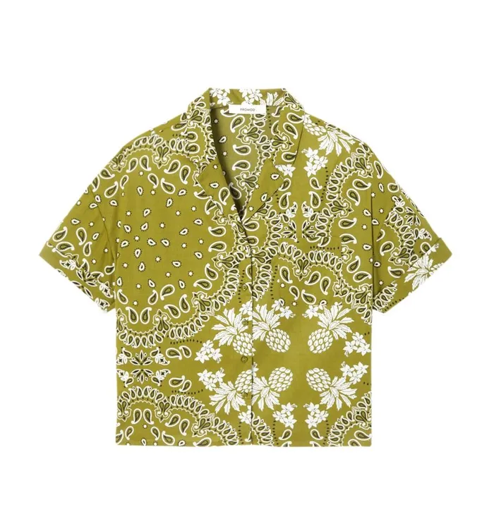 Women Bandana Motif Shirt 8211 Khaki Print Promod Shirts And Tunics Women Bandana Motif Shirt 8211 Khaki Print Promod Shirts And Tunics