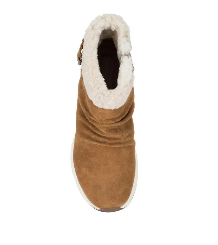Women Becki Cold Weather Bootie Cognac Multi Suede Baretraps Cold Weather Boots