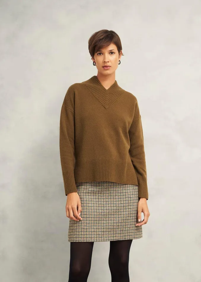 Women Becky Wool Blend Jumper Toffee Hobbs Jumpers and Cardigans