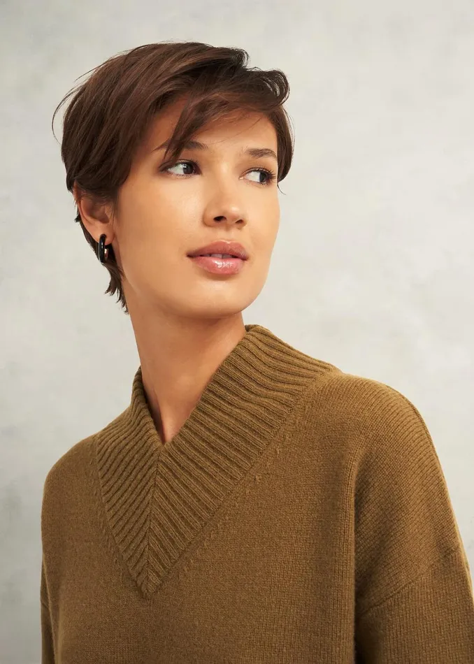 Women Becky Wool Blend Jumper Toffee Hobbs Jumpers and Cardigans