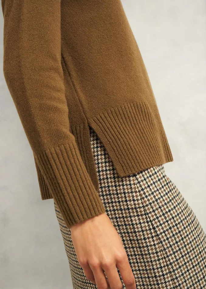 Women Becky Wool Blend Jumper Toffee Hobbs Jumpers and Cardigans