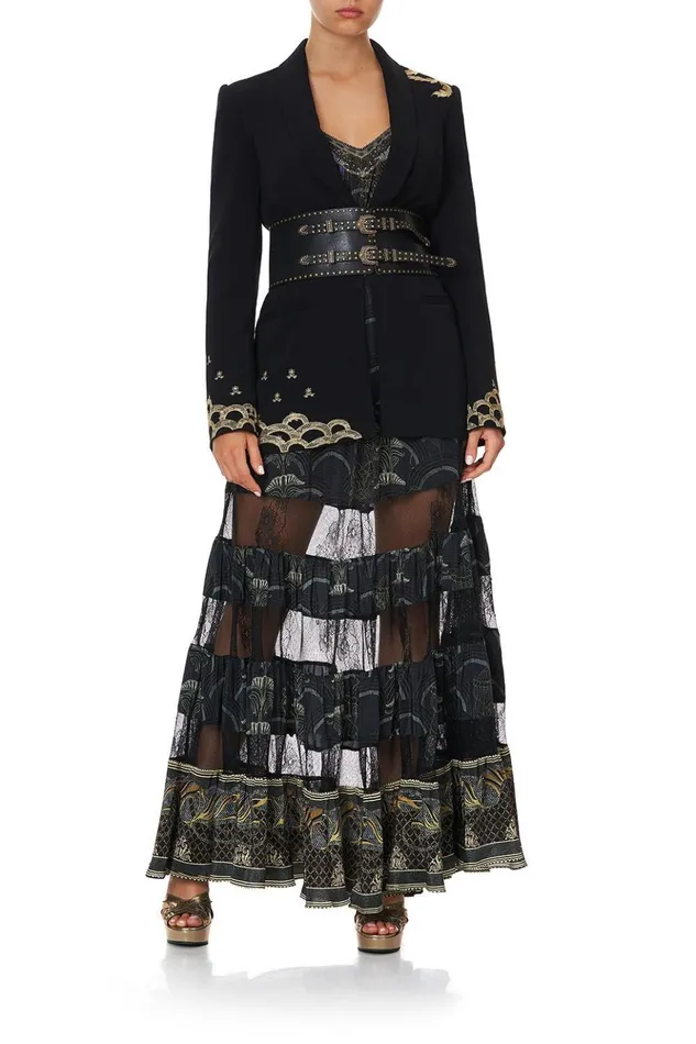 Women Belts Camilla Wide Double Buckle Belt Solid Black