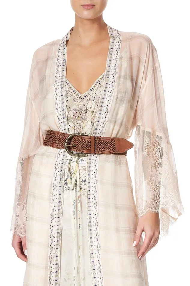 Women Belts Camilla Woven Leather Belt Tan