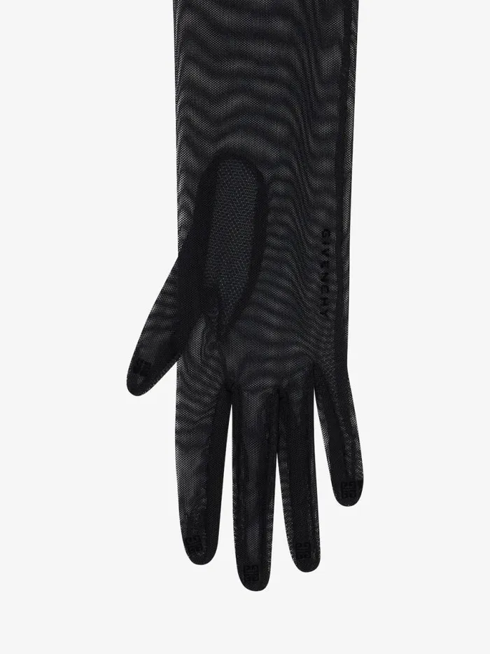 Women Belts Givenchy Long Gloves In Tulle Black