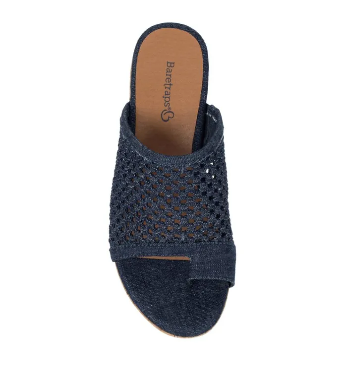 Women Bethie Wedge Sandal Dark Denim Baretraps Slides and Slip On Sandals