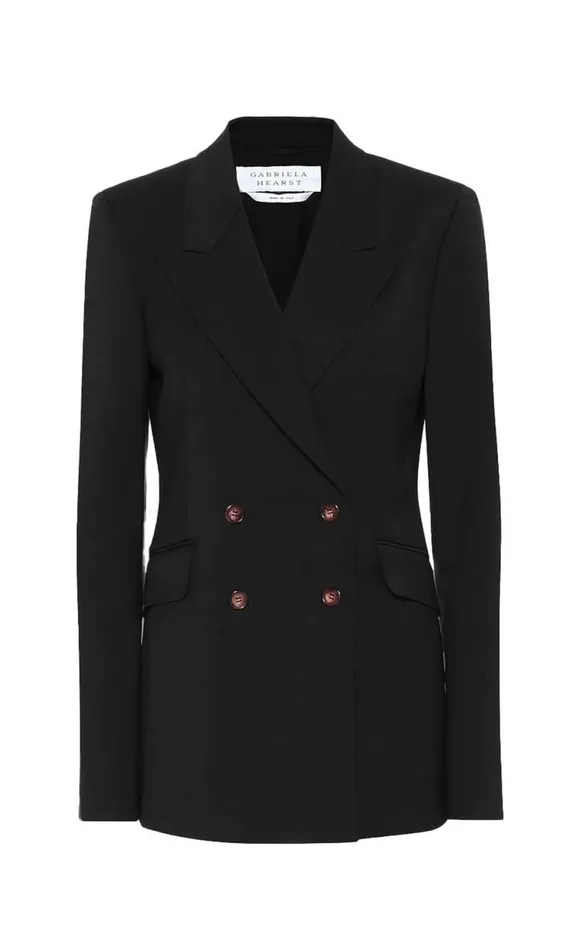 Women Blazers and Vests Gabriela Hearst Angela Blazer In Black Sportswear Wool