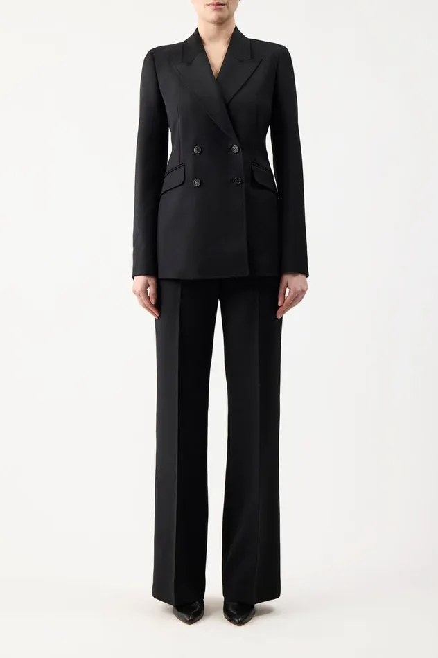 Women Blazers and Vests Gabriela Hearst Angela Blazer In Black Sportswear Wool