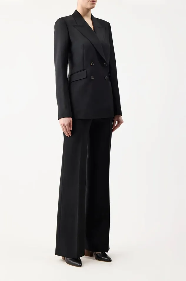 Women Blazers and Vests Gabriela Hearst Angela Blazer In Black Sportswear Wool