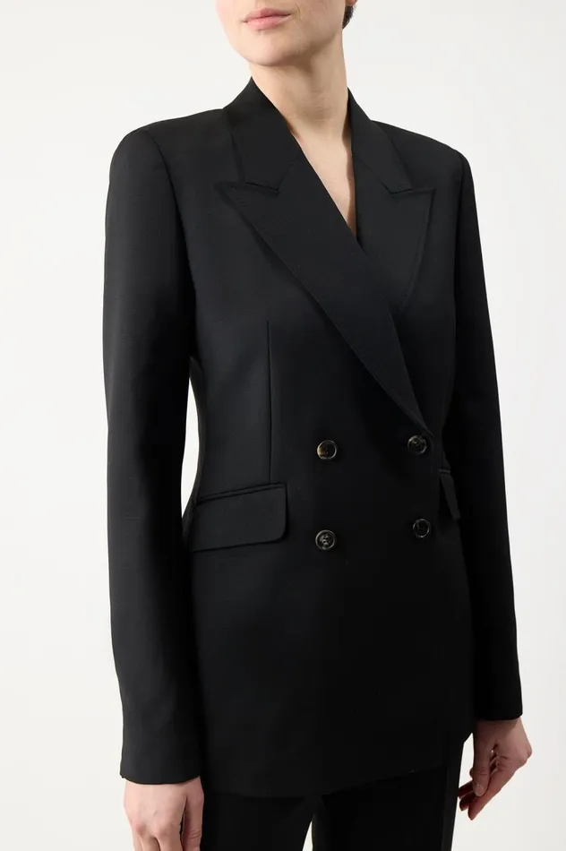 Women Blazers and Vests Gabriela Hearst Angela Blazer In Black Sportswear Wool