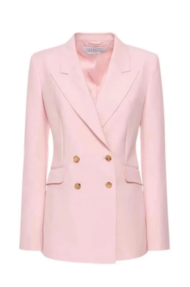 Women Blazers and Vests Gabriela Hearst Angela Blazer In Blush Sportswear Wool