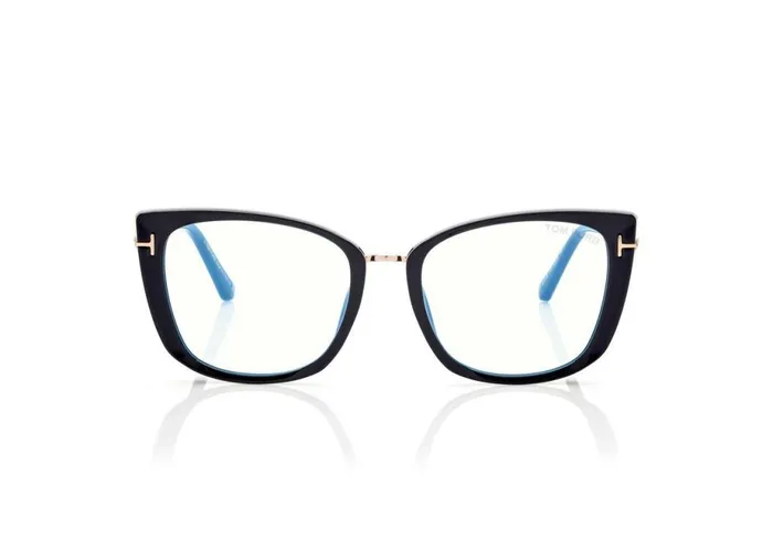 Women BLUE BLOCK COLLECTION Tom Ford Blue Block Cat Eye Opticals Black