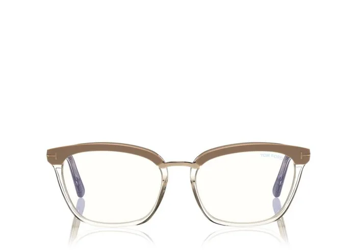 Women BLUE BLOCK COLLECTION Tom Ford Blue Block Soft Square Opticals Pinkice White
