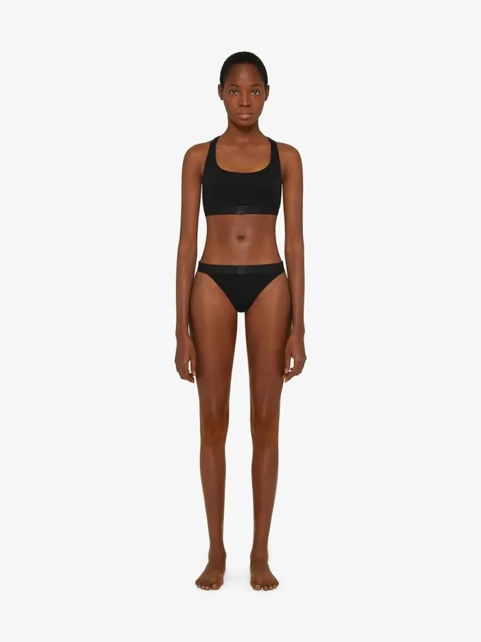 Women Bodysuits and Underwear Givenchy Thong In Jersey Bio With GIVENCHY 4G Signature Black