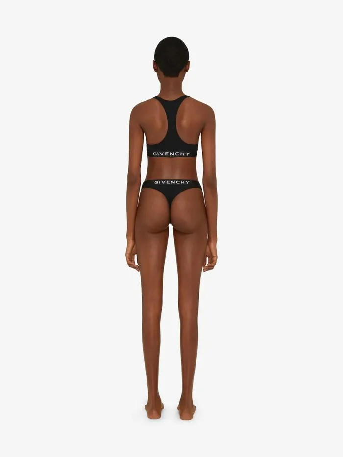 Women Bodysuits and Underwear Givenchy Thong In Jersey Bio With GIVENCHY 4G Signature Black