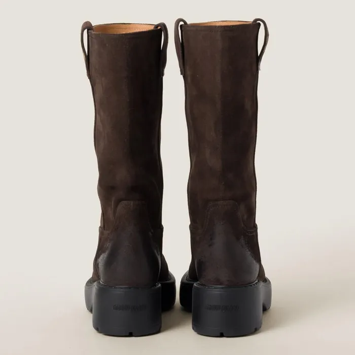 Women Boots And Ankle Boots Miu Miu Suede Boots Dark Brown Women Boots And Ankle Boots Miu Miu Suede Boots Dark Brown