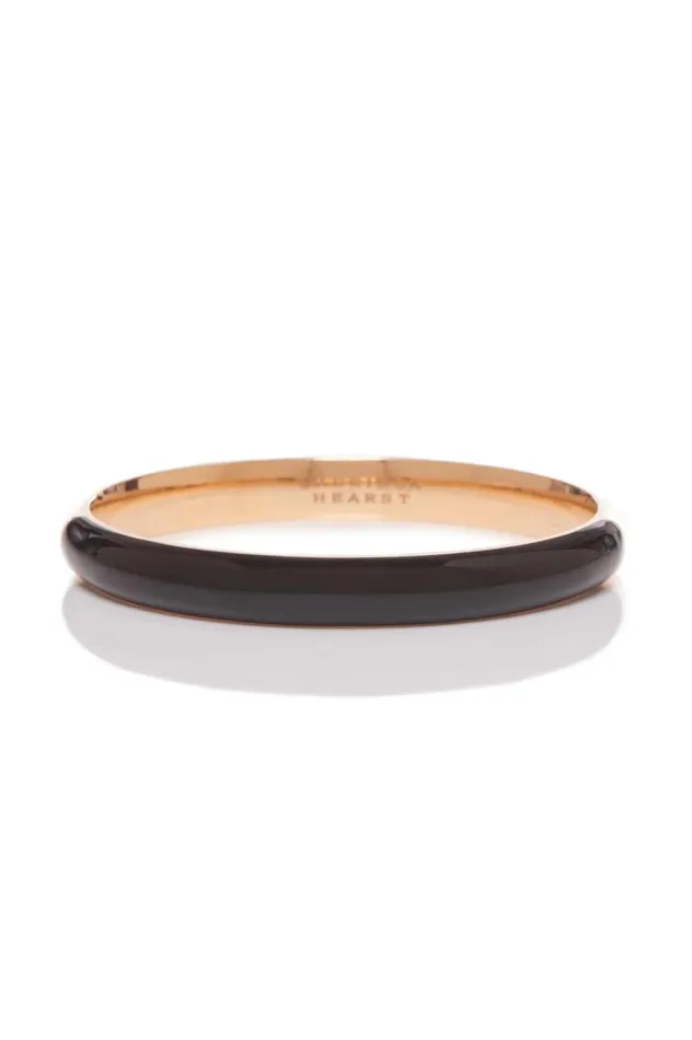 Women Bracelets Gabriela Hearst Vitreous Black Enamel and 18K Gold Bangle