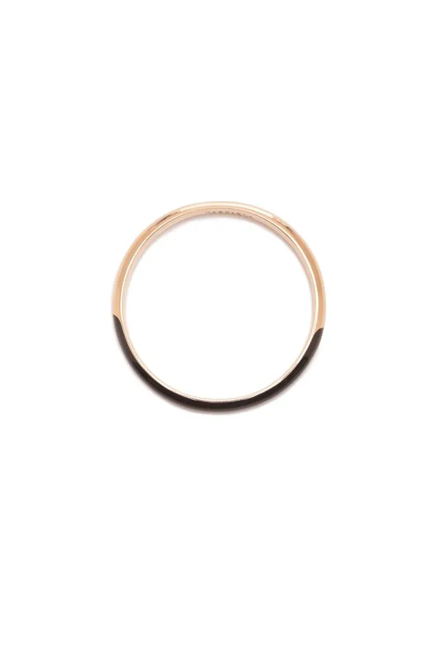 Women Bracelets Gabriela Hearst Vitreous Black Enamel and 18K Gold Bangle