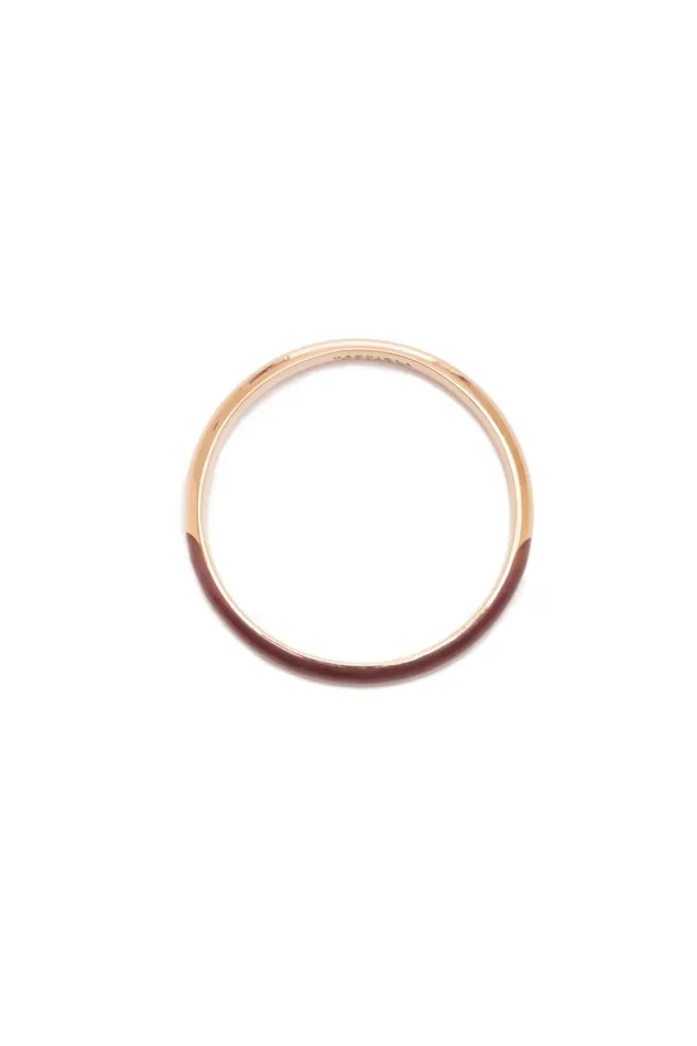 Women Bracelets Gabriela Hearst Vitreous Brown Enamel and 18K Gold Bangle