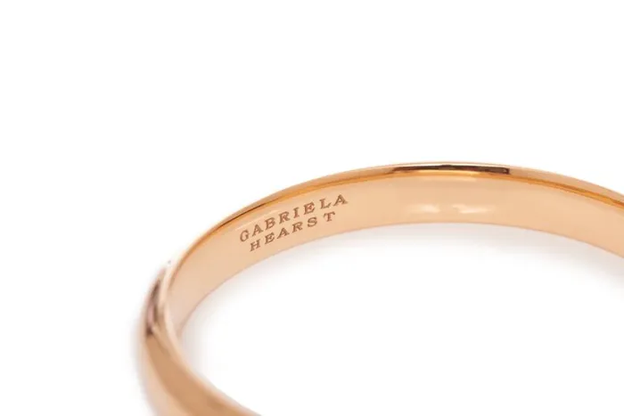 Women Bracelets Gabriela Hearst Vitreous Brown Enamel and 18K Gold Bangle