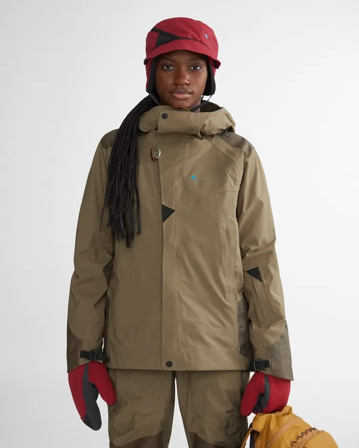 Women Brage 20 Waterproof Shell Jacket Dark Khaki Klttermusen Waterproof Jackets