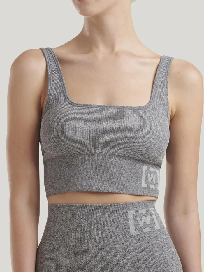 Women Bras Wolford Shaping Athleisure Crop Top Br Grey Melange
