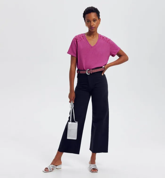 Women Broderie Anglaise Top 8211 Violet Promod Tops Women Broderie Anglaise Top 8211 Violet Promod Tops