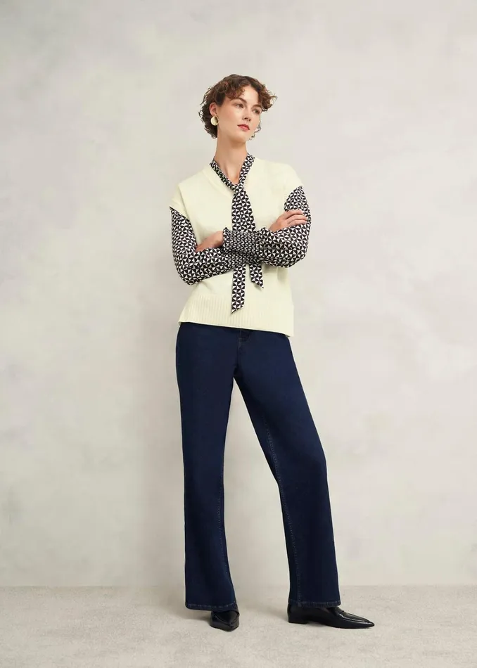 Women Brooksfirth Wool Cashmere Knitted Vest Warm Ivory Hobbs Jumpers and Cardigans