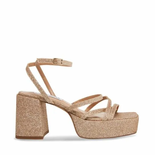 Women BRYLEE GOLD GLITTER Gold Glitter Steve Madden Heels