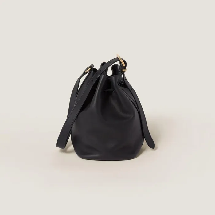 Women Bucket Bags Miu Miu Leather Bucket Bag Black Women Bucket Bags Miu Miu Leather Bucket Bag Black