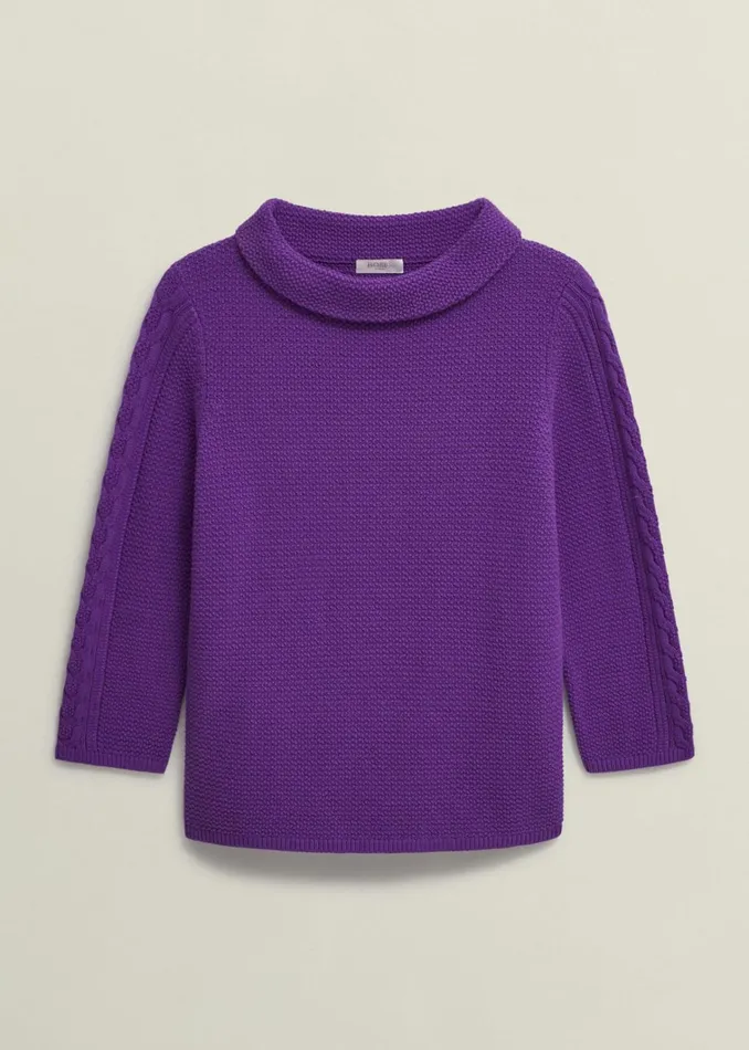 Women Camilla Cotton Jumper Amaranth Purple Hobbs Jumpers and Cardigans