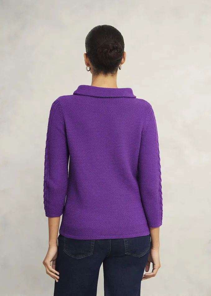 Women Camilla Cotton Jumper Amaranth Purple Hobbs Jumpers and Cardigans
