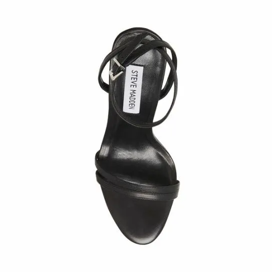 Women CANDID BLACK LEATHER Black Leather Steve Madden Heels Women CANDID BLACK LEATHER Black Leather Steve Madden Heels