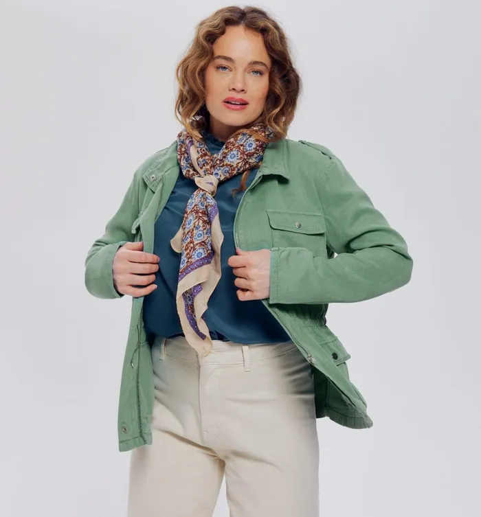 Women Canvas Sahara Jacket 8211 Turquoise Promod Jackets
