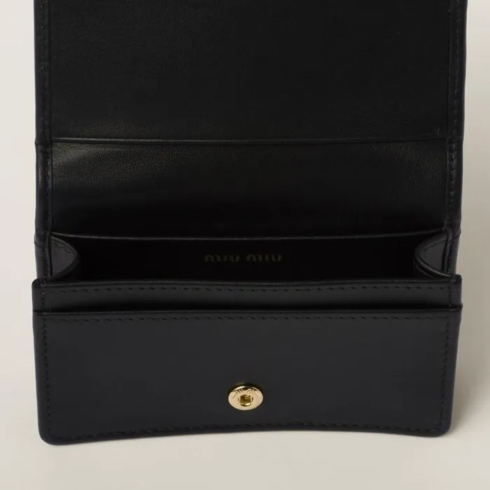 Women Card Holders Miu Miu Leather Card Holder Black Women Card Holders Miu Miu Leather Card Holder Black
