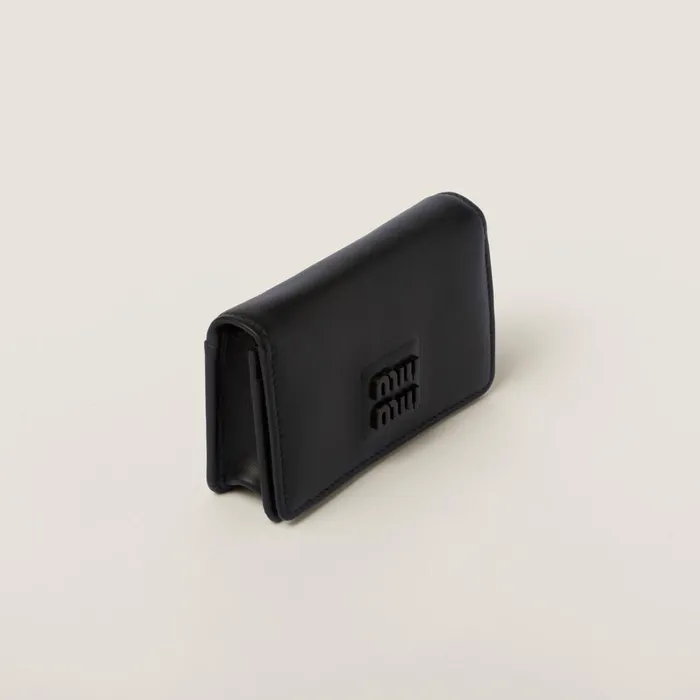 Women Card Holders Miu Miu Leather Card Holder Black Women Card Holders Miu Miu Leather Card Holder Black