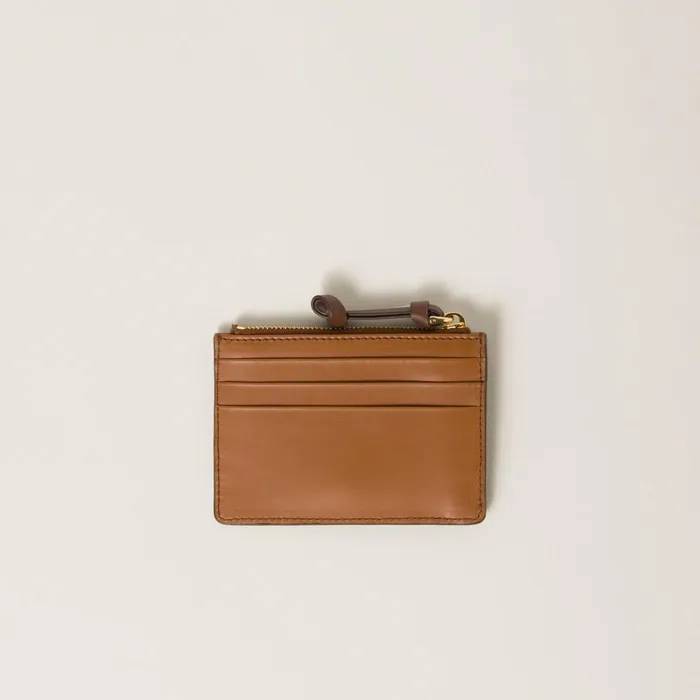 Women Card Holders Miu Miu Leather Card Holder Cognacpalisander Women Card Holders Miu Miu Leather Card Holder Cognacpalisander