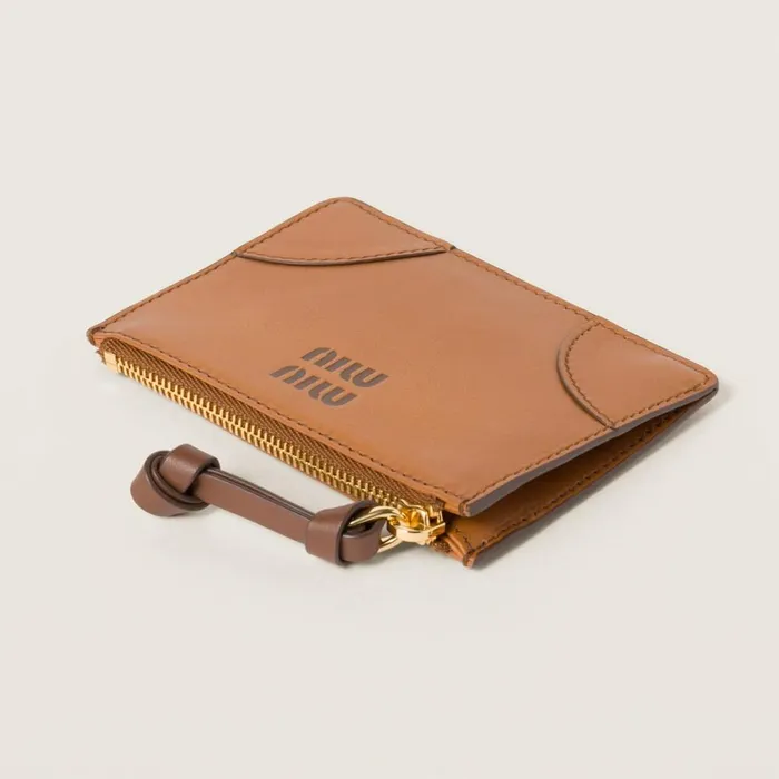 Women Card Holders Miu Miu Leather Card Holder Cognacpalisander Women Card Holders Miu Miu Leather Card Holder Cognacpalisander