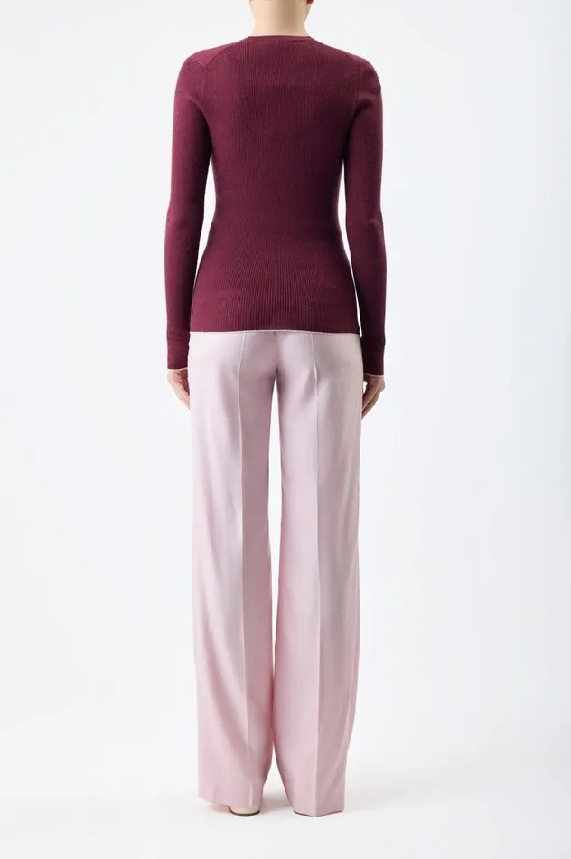 Women Cardigans Gabriela Hearst Addison Knit Cardigan In Bordeaux Cashmere Silk
