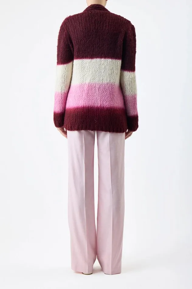 Women Cardigans Gabriela Hearst Amelia Knit Cardigan In Dip Dye Bordeaux Multi Welfat Cashmere