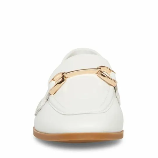 Women CARRINE WHITE LEATHER White Leather Steve Madden Loafers and Flats Women CARRINE WHITE LEATHER White Leather Steve Madden Loafers and Flats