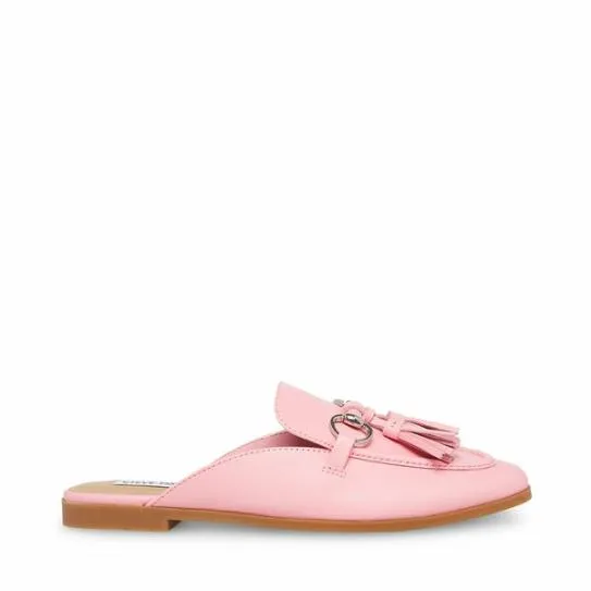 Women CAYLER PINK LEATHER Pink Leather Steve Madden Loafers and Flats