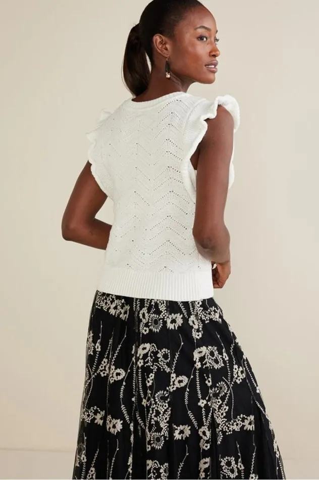 Women Celina Flutter Sleeve Sweater Ivory Pearl Soft Surroundings Tops Women Celina Flutter Sleeve Sweater Ivory Pearl Soft Surroundings Tops