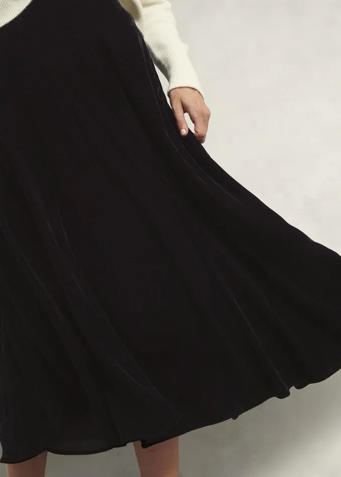 Women Charteris Velvet Skirt Black Hobbs Skirts