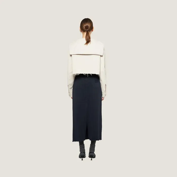 Women Coats And Jackets Miu Miu Drill Blouson Jacket Chalk White Women Coats And Jackets Miu Miu Drill Blouson Jacket Chalk White