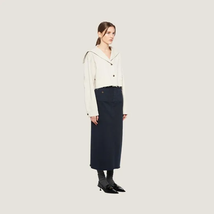 Women Coats And Jackets Miu Miu Drill Blouson Jacket Chalk White Women Coats And Jackets Miu Miu Drill Blouson Jacket Chalk White