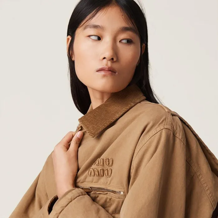 Women Coats And Jackets Miu Miu Garmentdyed Gabardine Blouson Jacket Cord Women Coats And Jackets Miu Miu Garmentdyed Gabardine Blouson Jacket Cord